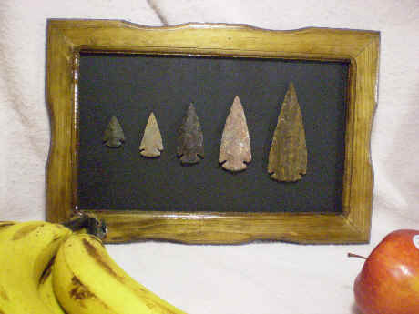 Stone arrowhead collection, Hand-chipped. Overall 