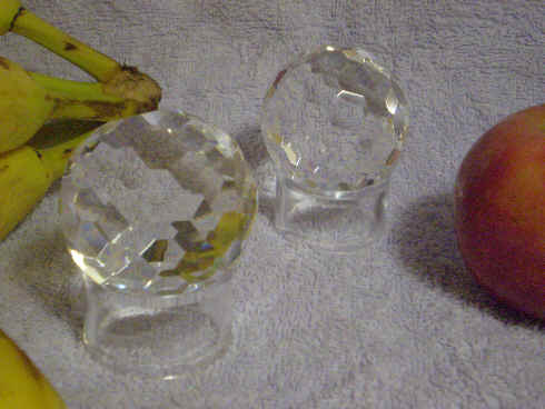 Faceted glass balls (stands sold separately).