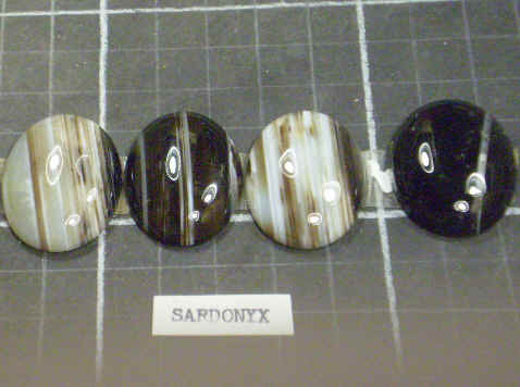 Sardonyx cabochons.