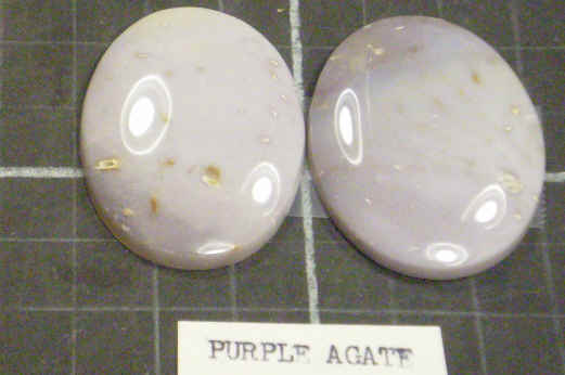 Cabochons of purple agate.