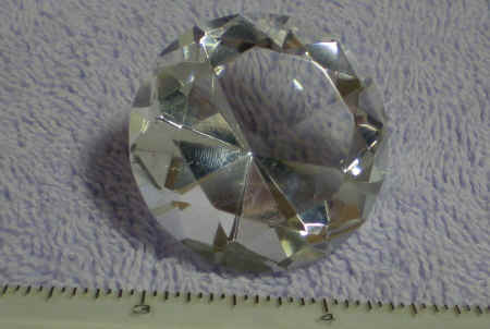 40mm faceted clear glass gemstone. Also available 