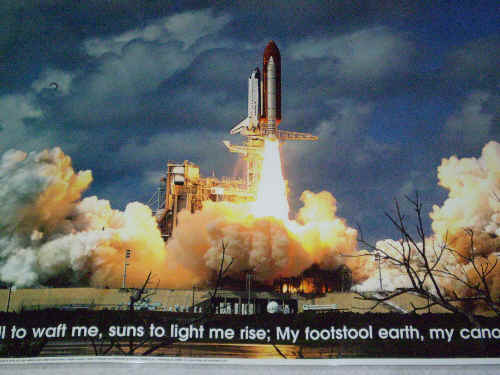 Space shuttle launch poster.